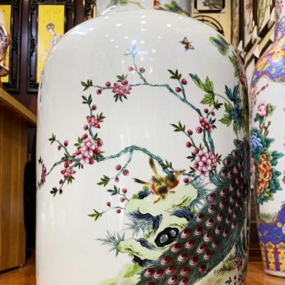 Bình họa tiết Chim Công Tứ Quý